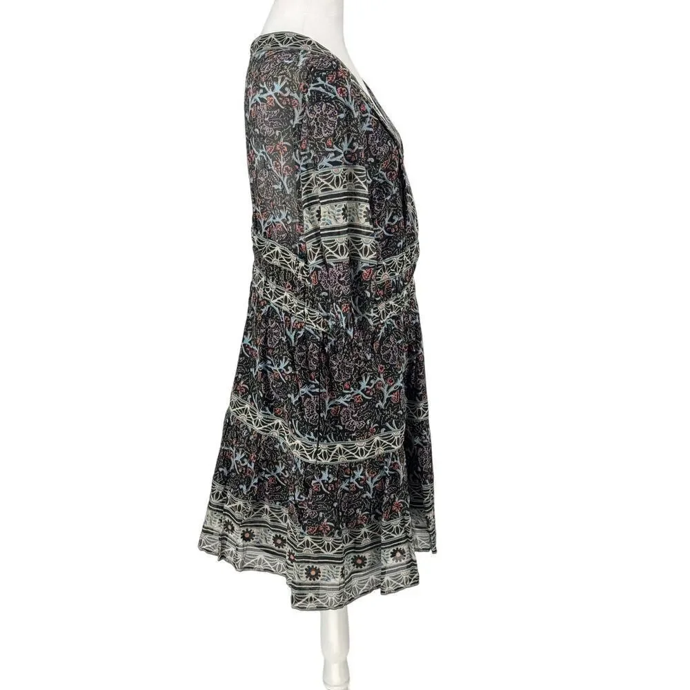 Sea New York Boho Floral Dress Size XL - Designer Mixed Print Cotton Dress - Picture 5 of 14